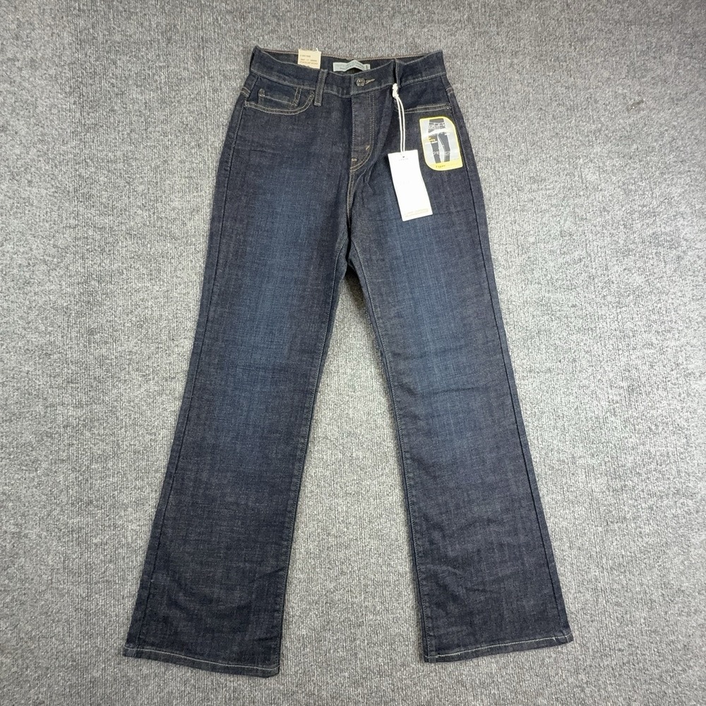 Levi's 512 Perfectly Slimming Bootcut Jeans Womens 8 Short Dark Wash 15512-0022